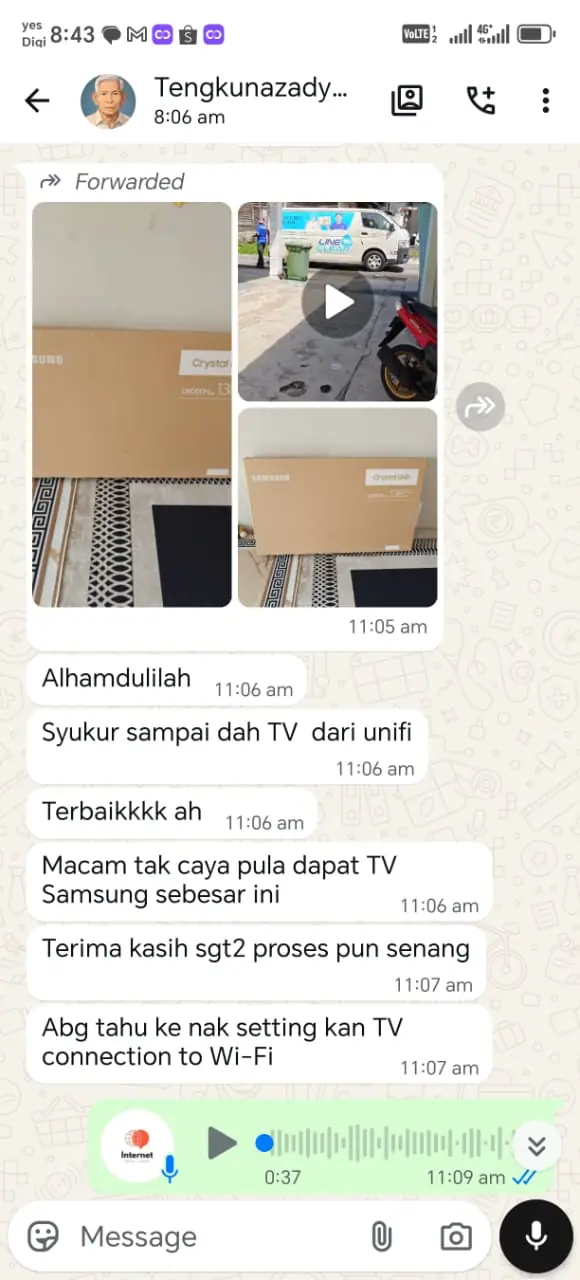 Screenshot mesej Tengkunazady…: TV Samsung & proses pendaftaran